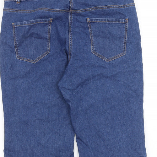 George Womens Blue Cotton Skimmer Shorts Size 14 L12 in Regular Zip