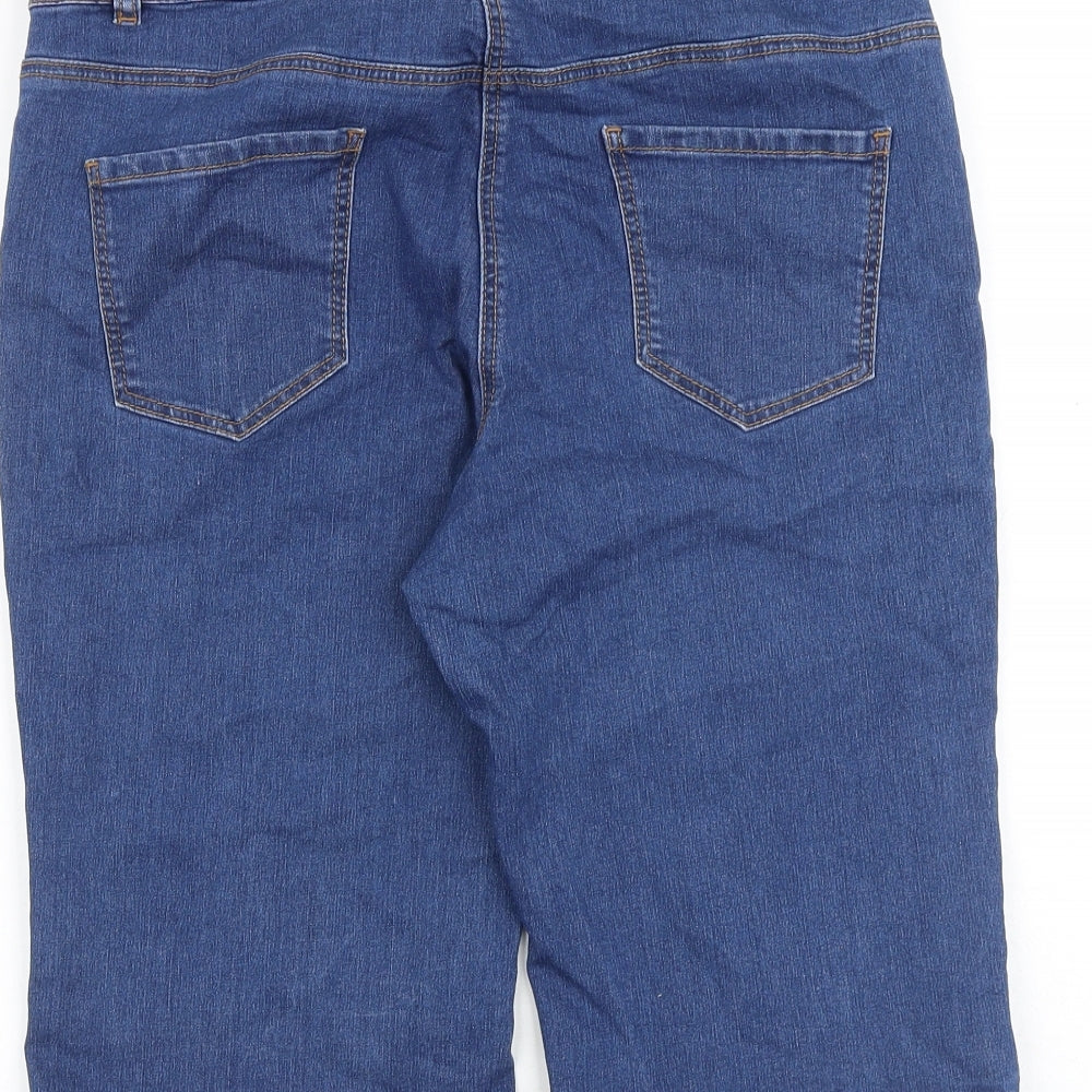 George Womens Blue Cotton Skimmer Shorts Size 14 L12 in Regular Zip