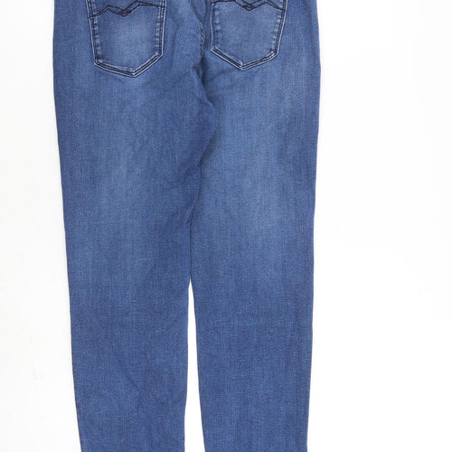 Replay Womens Blue Cotton Straight Jeans Size 32 in L30 in Regular Zip