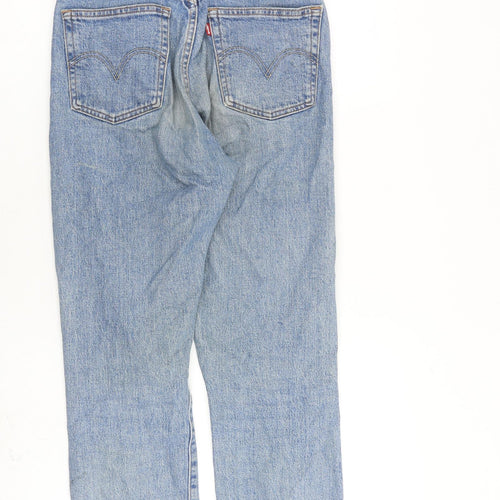 Levi's Mens Blue Cotton Straight Jeans Size 28 in L26 in Regular Button