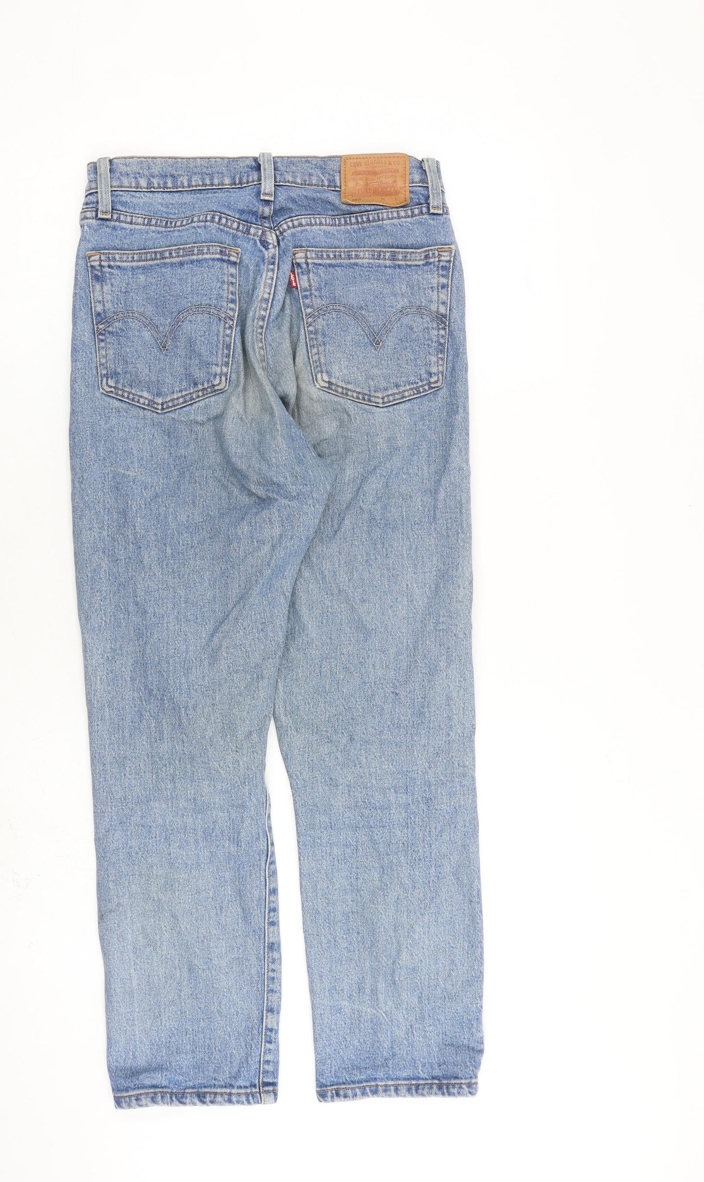 Levi's Mens Blue Cotton Straight Jeans Size 28 in L26 in Regular Button