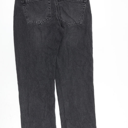 Stradivarius Womens Grey Cotton Straight Jeans Size 12 L30 in Regular Zip
