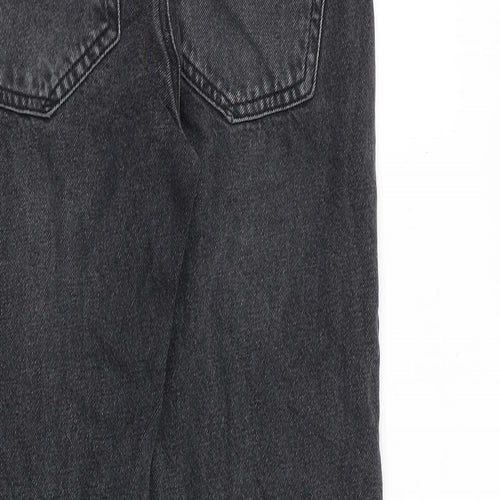 Stradivarius Womens Grey Cotton Straight Jeans Size 12 L30 in Regular Zip
