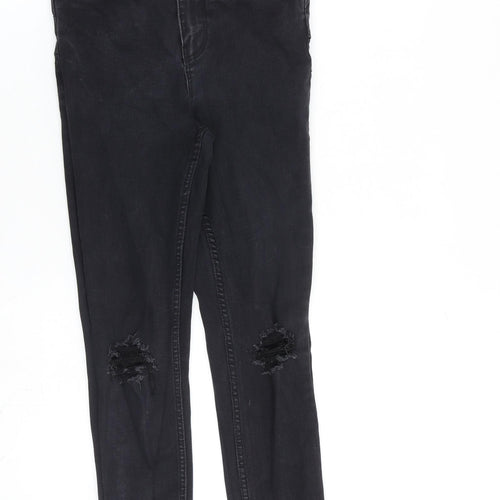 New Look Womens Black Cotton Skinny Jeans Size 8 L26 in Slim Zip