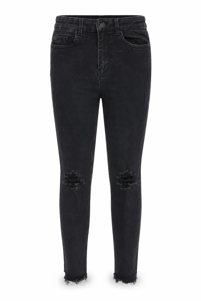 New Look Womens Black Cotton Skinny Jeans Size 8 L26 in Slim Zip