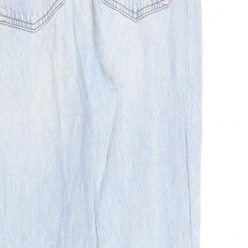 Denim & Co. Womens Blue Cotton Tapered Jeans Size 12 L28 in Regular Zip