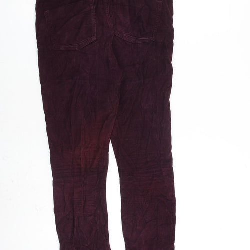 Topshop Womens Red Cotton Trousers Size 28 in L30 in Regular Zip