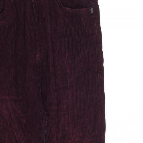 Topshop Womens Red Cotton Trousers Size 28 in L30 in Regular Zip