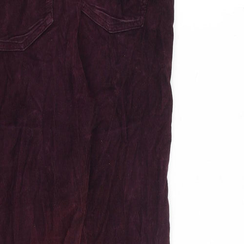 Topshop Womens Red Cotton Trousers Size 28 in L30 in Regular Zip