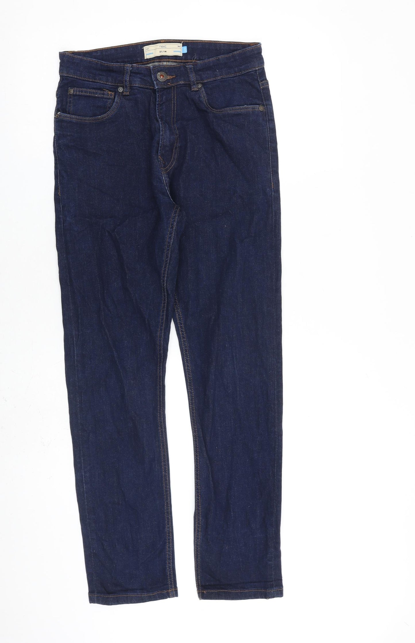 NEXT Mens Blue Cotton Straight Jeans Size 30 in L28 in Regular Zip