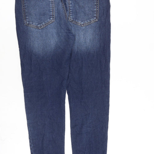 NEXT Womens Blue Cotton Tapered Jeans Size 12 L25 in Regular Drawstring