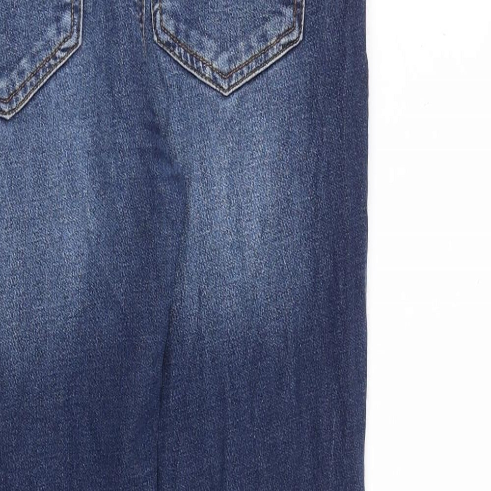 NEXT Womens Blue Cotton Tapered Jeans Size 12 L25 in Regular Drawstring