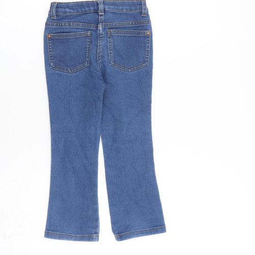 TU Girls Blue Cotton Straight Jeans Size 4 Years Regular Zip