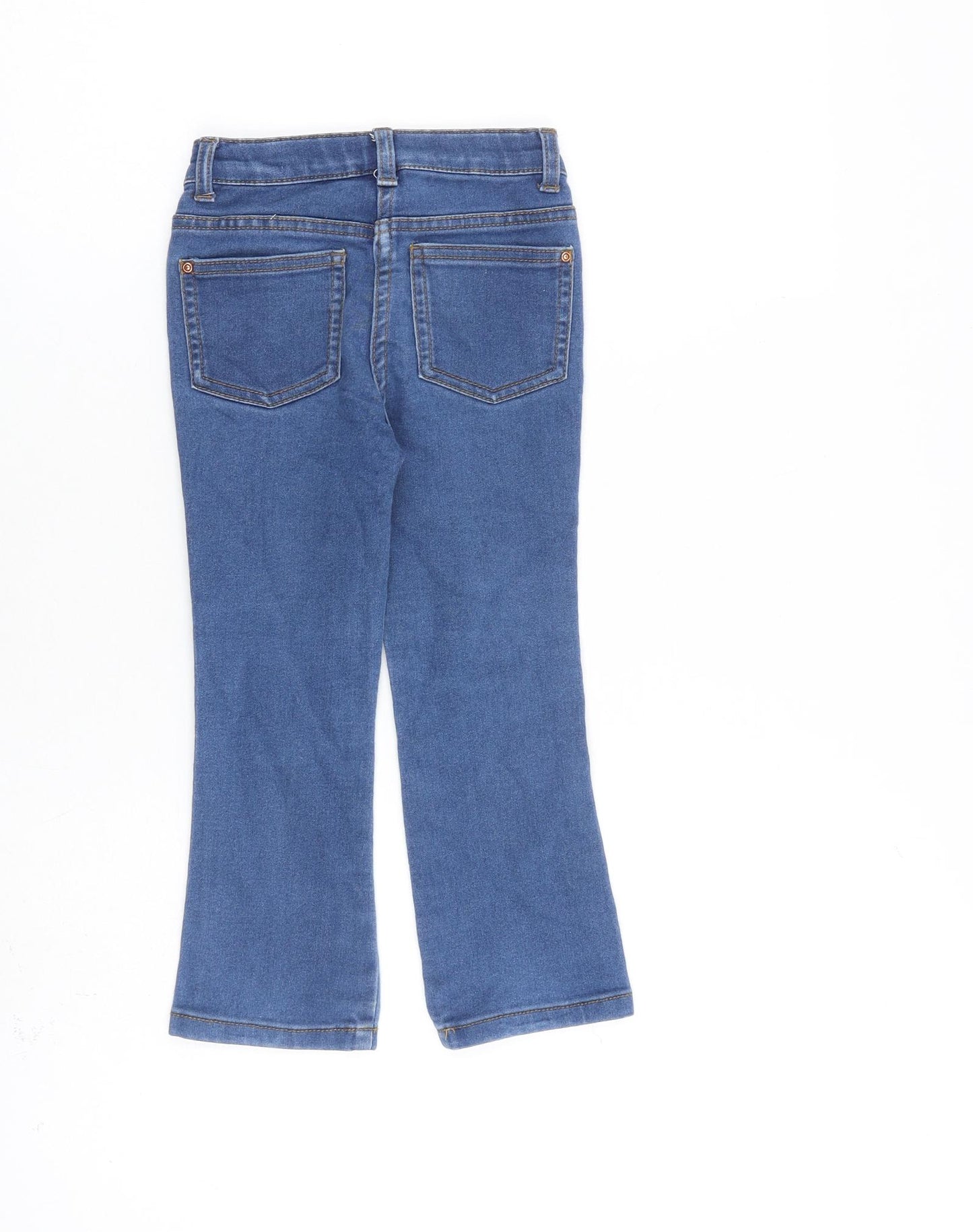 TU Girls Blue Cotton Straight Jeans Size 4 Years Regular Zip