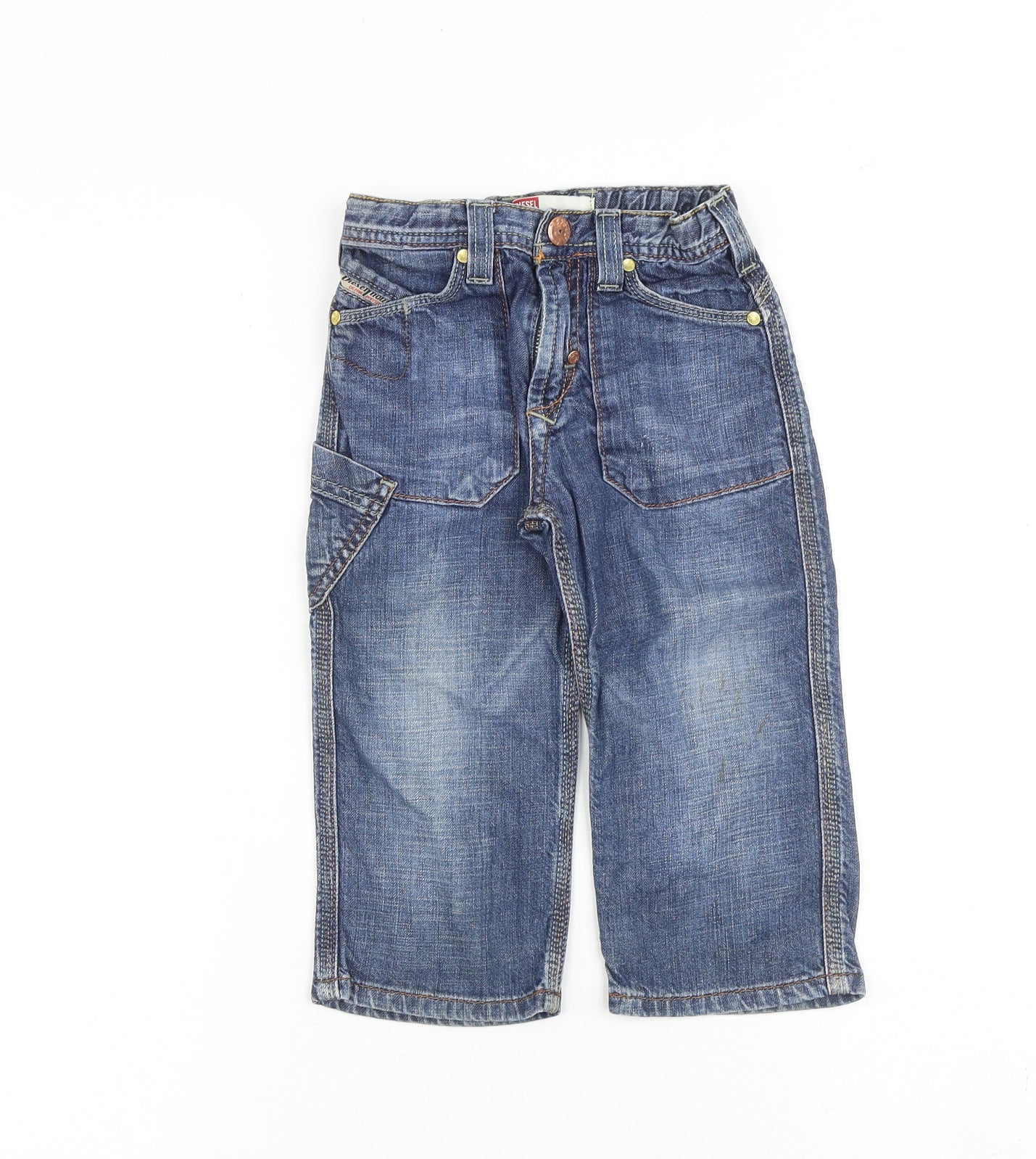 Diesel Baby Blue 100% Cotton Cropped Jeans Size 18 Months Zip