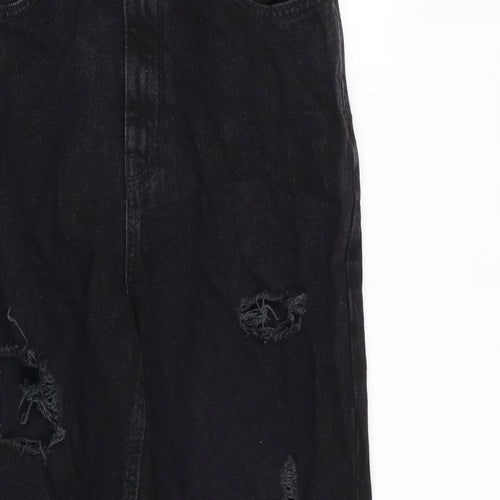 Denim & Co. Womens Black Cotton Tapered Jeans Size 10 L28 in Regular Zip