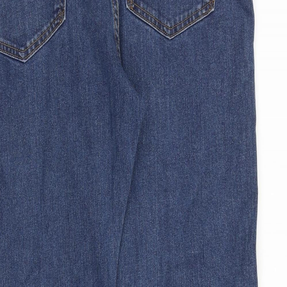 Marks and Spencer Mens Blue Cotton Straight Jeans Size 36 in L29 in Regular Zip