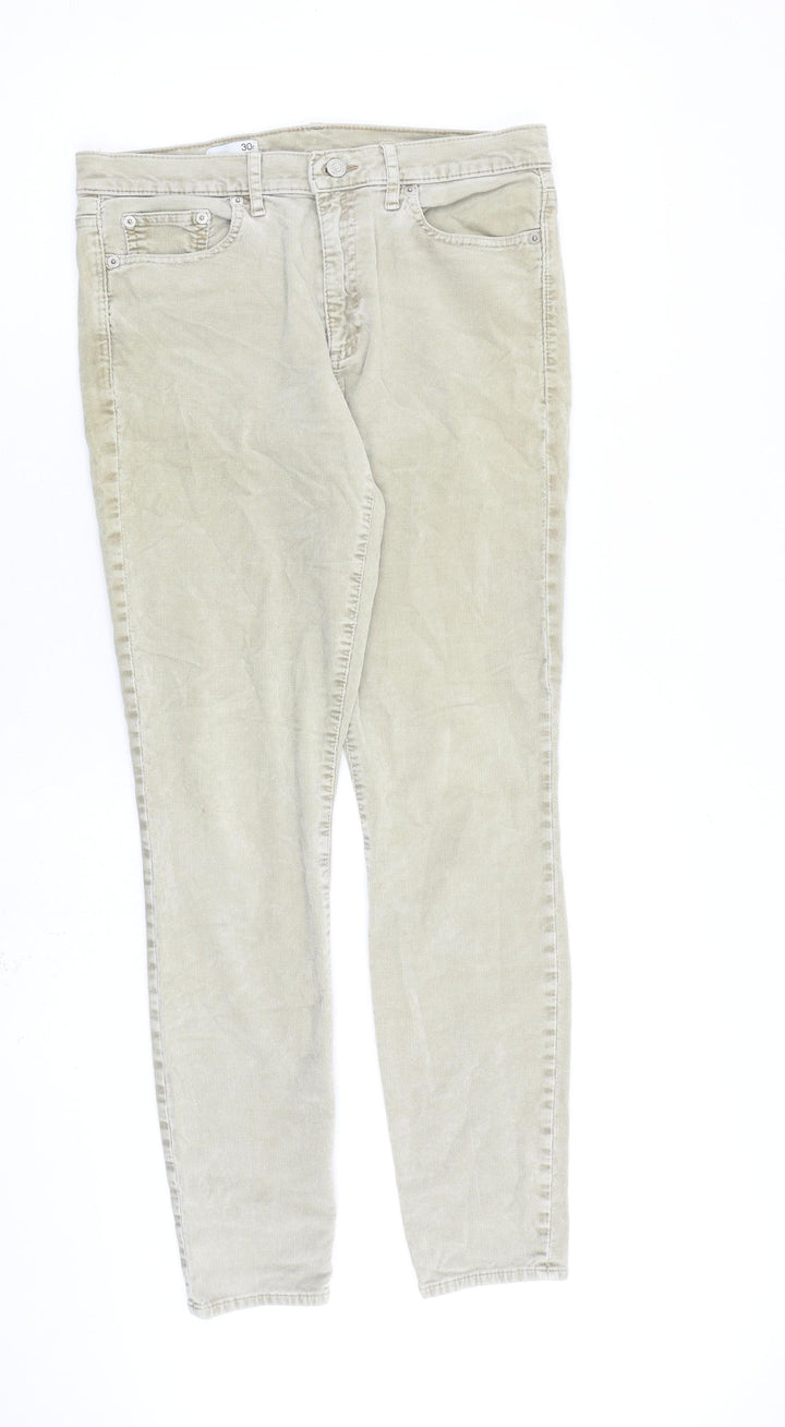 Gap Womens Beige Cotton Trousers Size 30 in L29 in Regular Zip