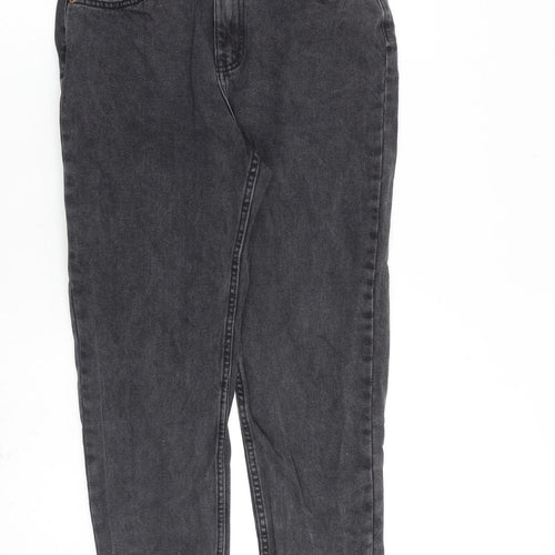 Denim & Co. Womens Grey Cotton Tapered Jeans Size 8 L26 in Regular Zip
