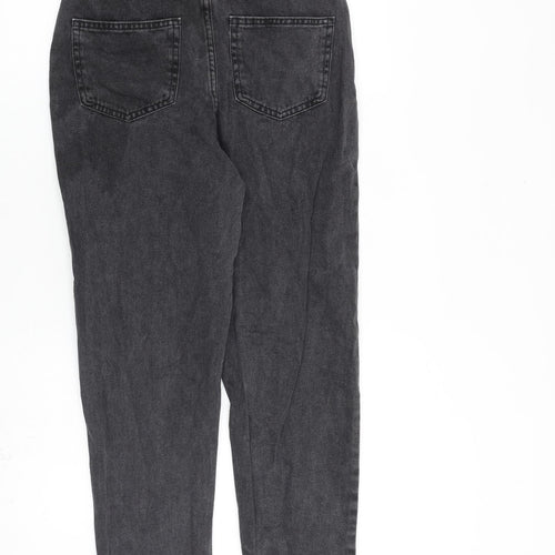 Denim & Co. Womens Grey Cotton Tapered Jeans Size 8 L26 in Regular Zip