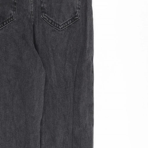Denim & Co. Womens Grey Cotton Tapered Jeans Size 8 L26 in Regular Zip