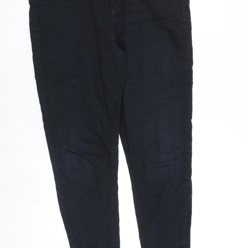 Marks and Spencer Womens Black Cotton Skinny Jeans Size 14 L30 in Slim Zip