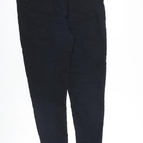 Marks and Spencer Womens Black Cotton Skinny Jeans Size 14 L30 in Slim Zip