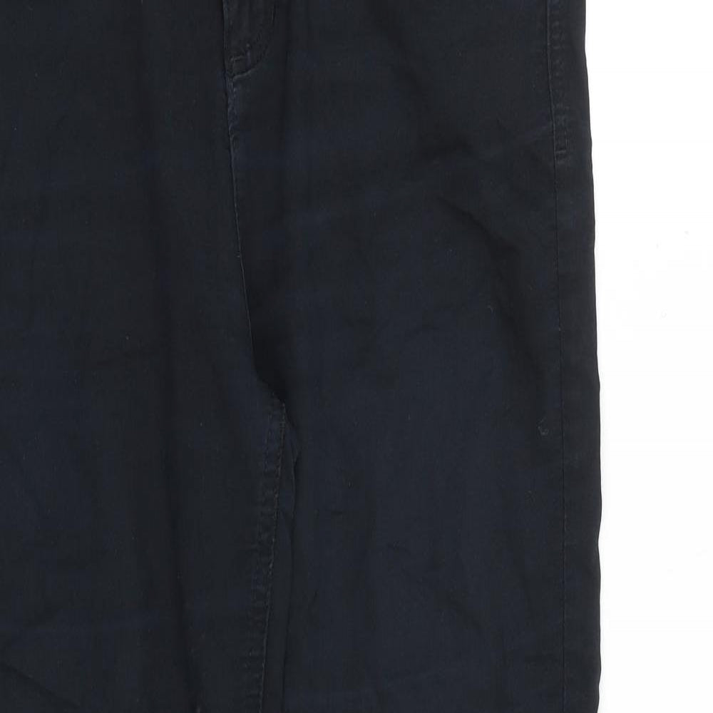 Marks and Spencer Womens Black Cotton Skinny Jeans Size 14 L30 in Slim Zip