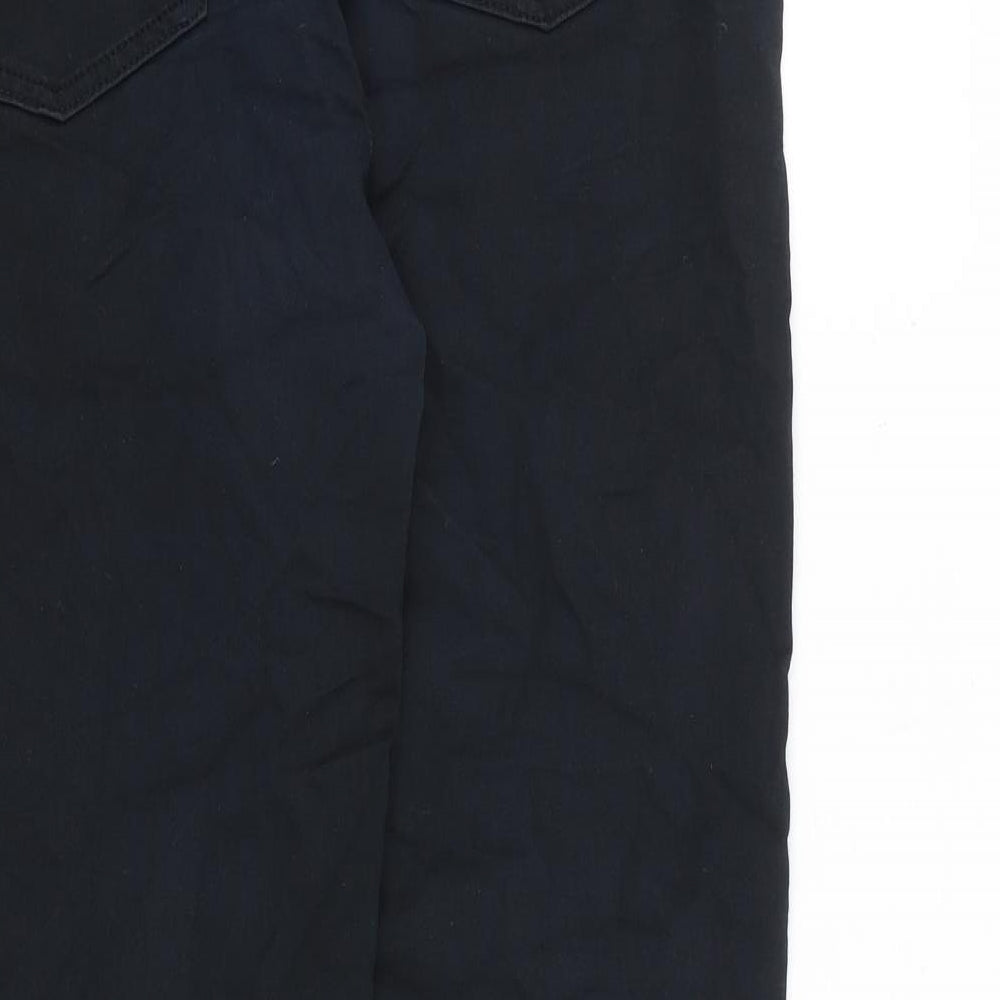 Marks and Spencer Womens Black Cotton Skinny Jeans Size 14 L30 in Slim Zip