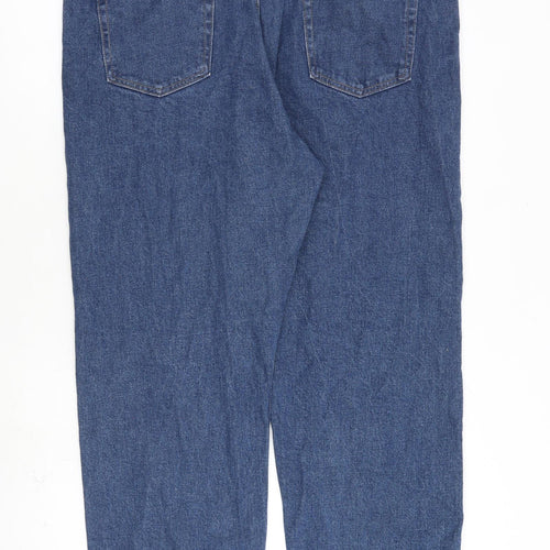 Wrangler Mens Blue Cotton Straight Jeans Size 38 in L30 in Regular Zip