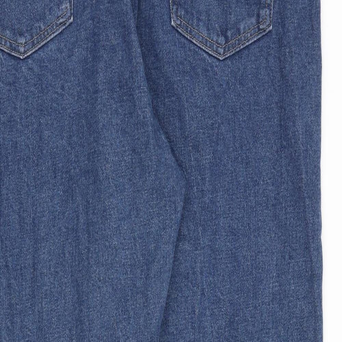 Wrangler Mens Blue Cotton Straight Jeans Size 38 in L30 in Regular Zip
