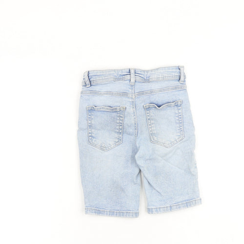 Denim & Co. Boys Blue Cotton Bermuda Shorts Size 6-7 Years Regular Zip
