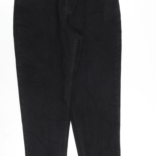 Denim & Co. Womens Black Cotton Tapered Jeans Size 12 L28 in Regular Zip