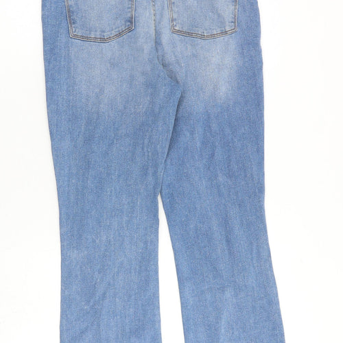 Denim & Co. Womens Blue Cotton Bootcut Jeans Size 12 L27 in Regular Zip
