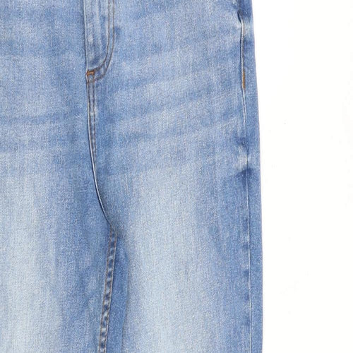 Denim & Co. Womens Blue Cotton Bootcut Jeans Size 12 L27 in Regular Zip