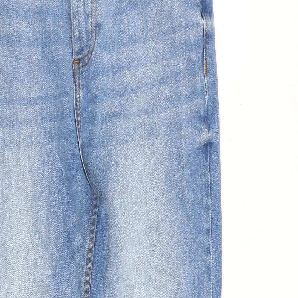 Denim & Co. Womens Blue Cotton Bootcut Jeans Size 12 L27 in Regular Zip