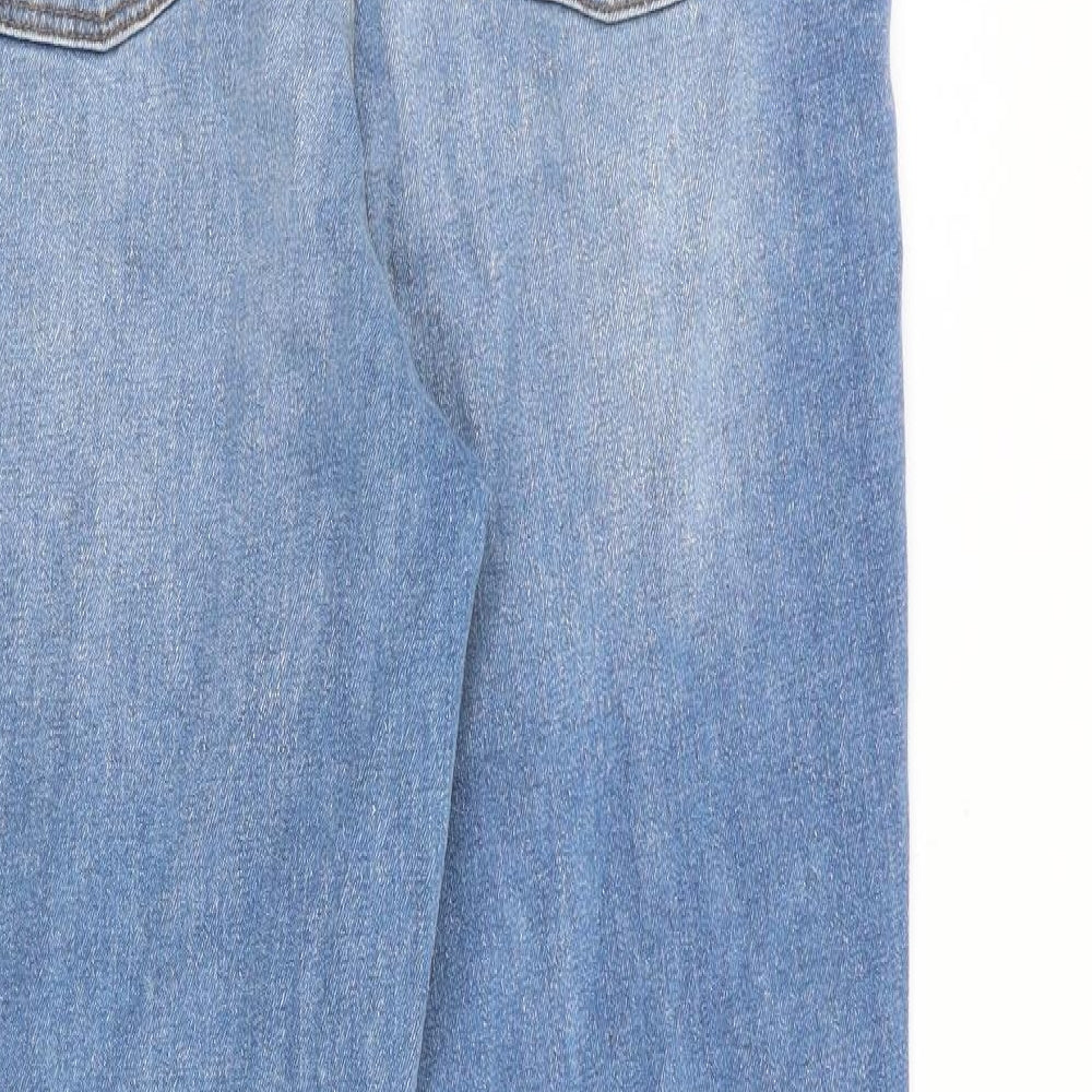 Denim & Co. Womens Blue Cotton Bootcut Jeans Size 12 L27 in Regular Zip
