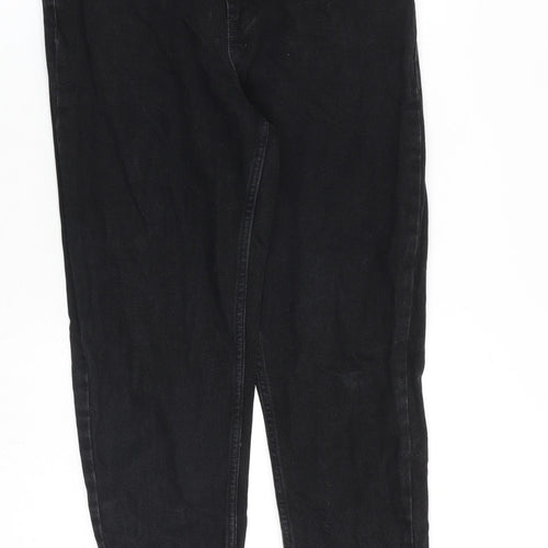 Denim & Co. Womens Black Cotton Straight Jeans Size 10 L28 in Regular Zip