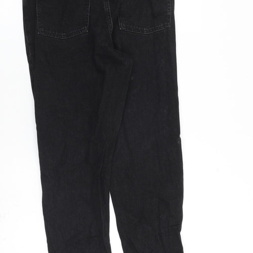 Denim & Co. Womens Black Cotton Straight Jeans Size 10 L28 in Regular Zip
