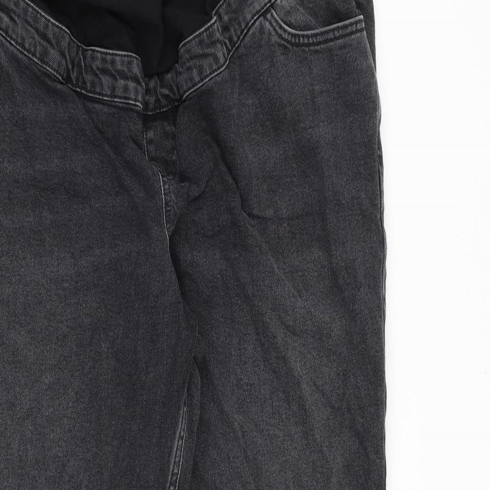 New Look Womens Grey Cotton Straight Jeans Size 18 L30 in Regular