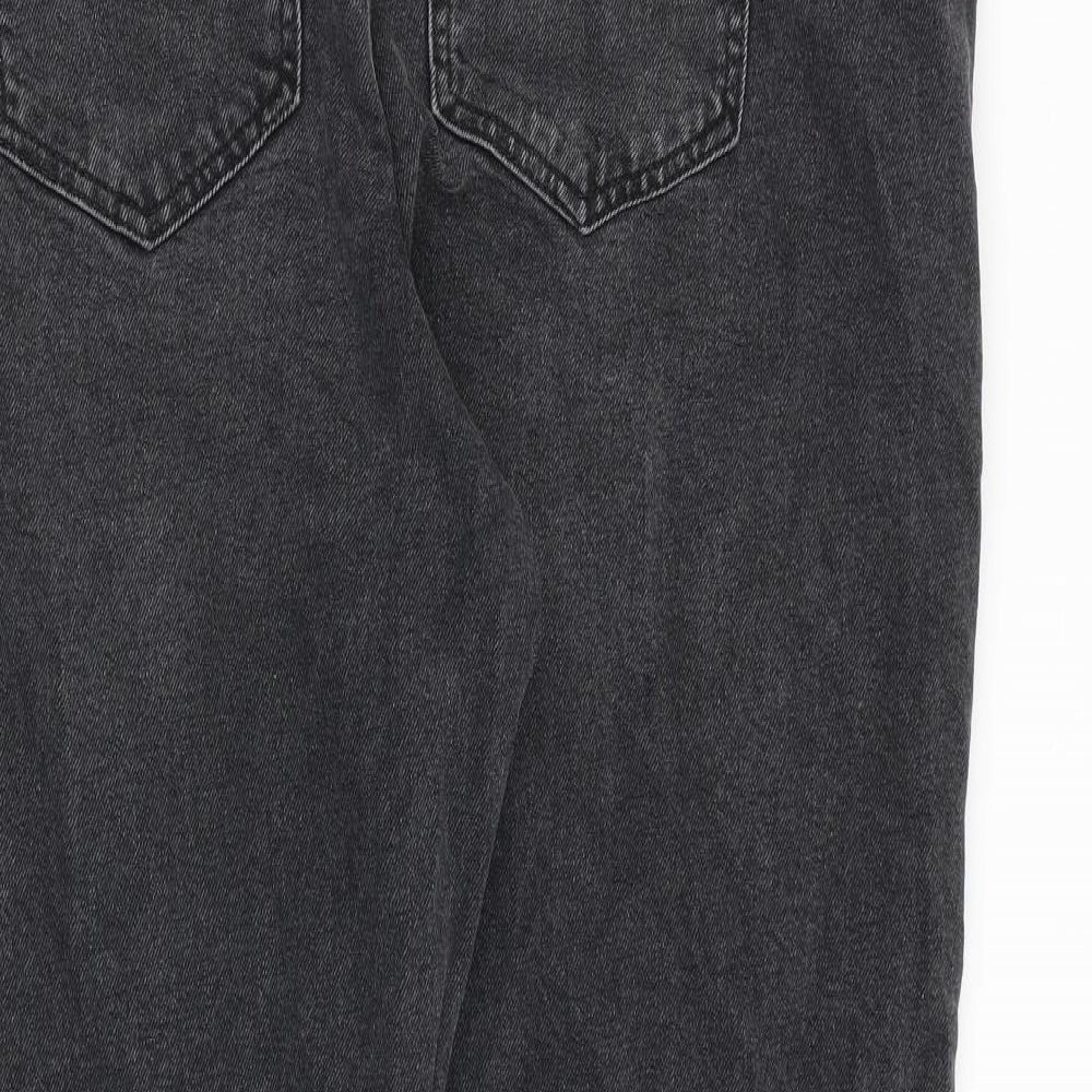New Look Womens Grey Cotton Straight Jeans Size 18 L30 in Regular