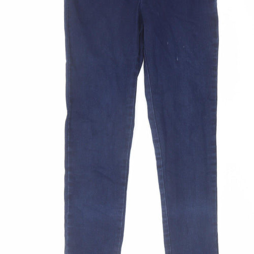 Phase Eight Womens Blue Cotton Skinny Jeans Size 8 L27 in Regular Zip