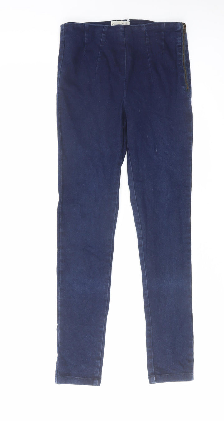 Phase Eight Womens Blue Cotton Skinny Jeans Size 8 L27 in Regular Zip