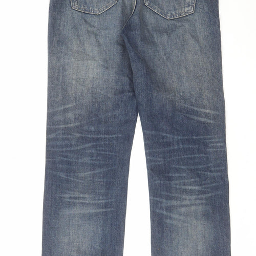 Zara Womens Blue Cotton Straight Jeans Size 10 L30 in Regular Button