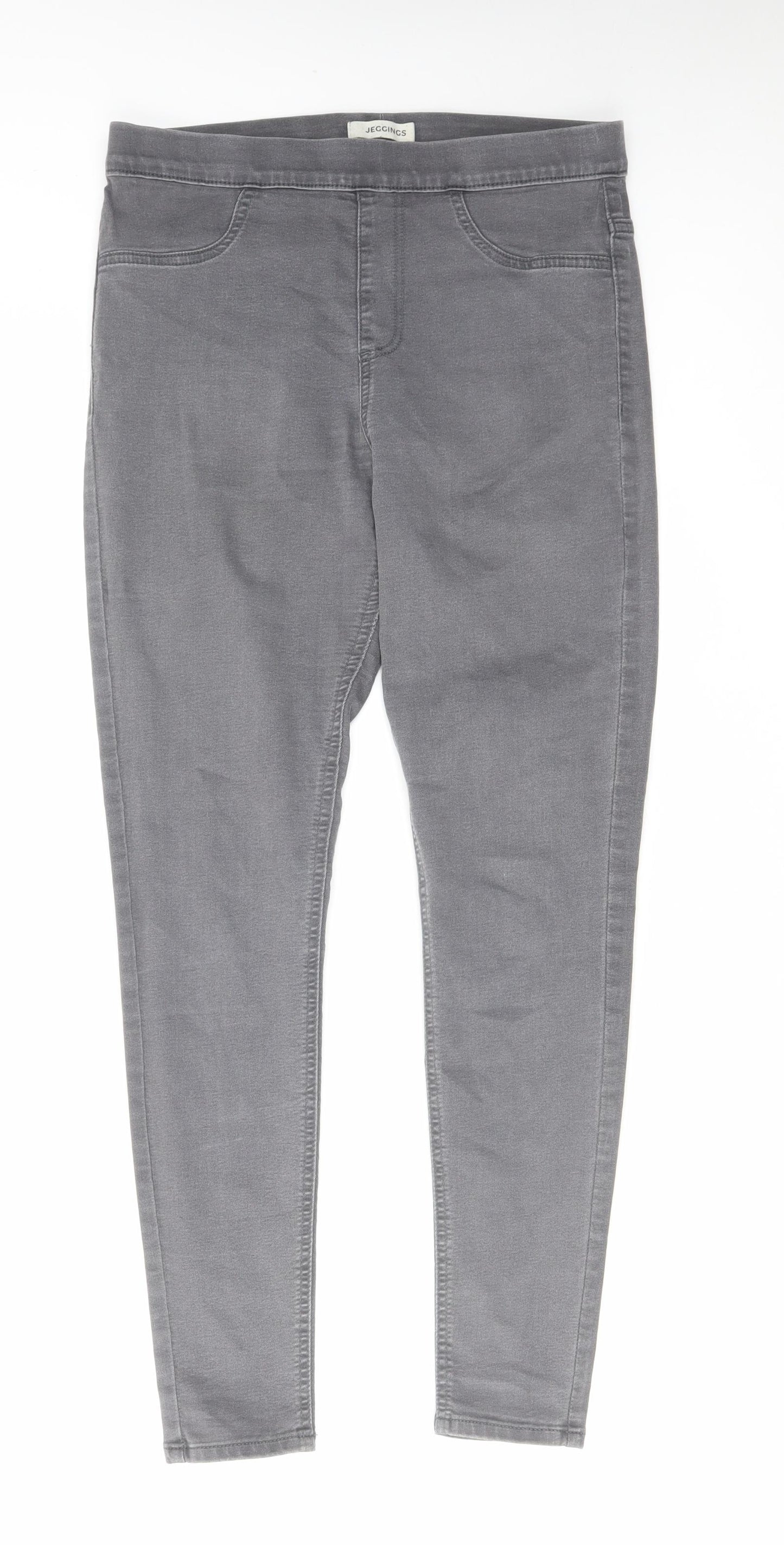 Marks and Spencer Womens Grey Cotton Jegging Jeans Size 12 L28 in Regular