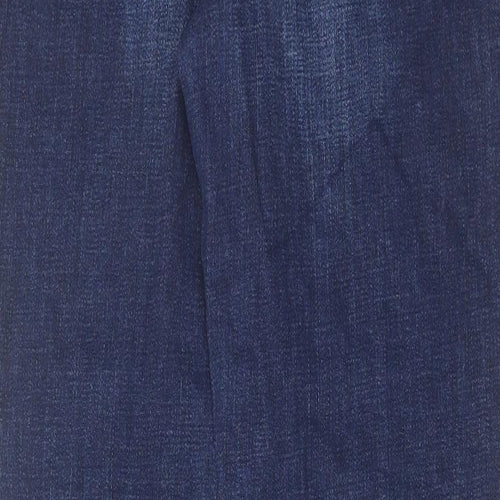 NEXT Womens Blue Cotton Skinny Jeans Size 12 L32 in Relaxed Zip