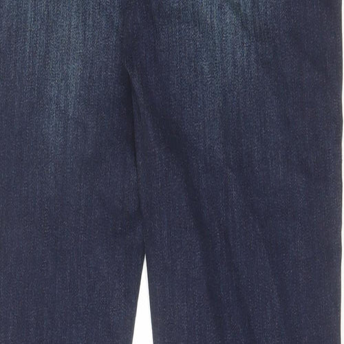 NEXT Womens Blue Cotton Straight Jeans Size 12 L31 in Regular Zip