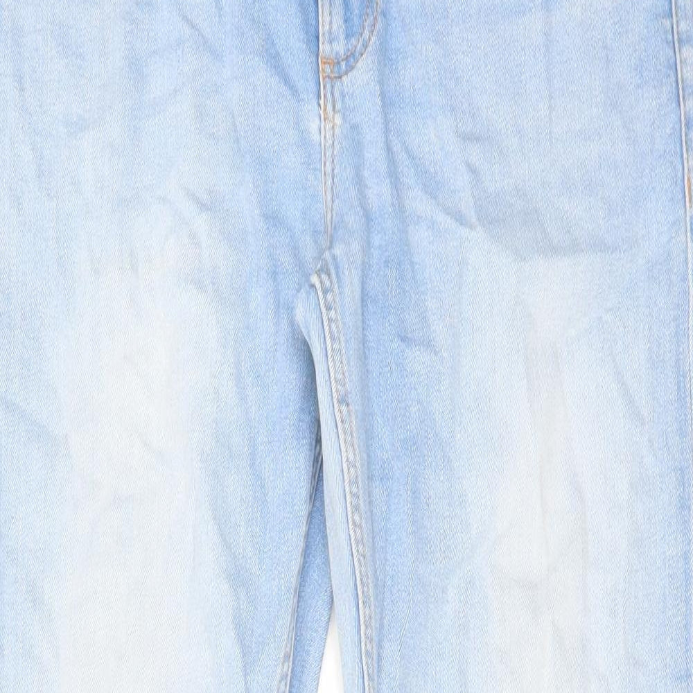 River Island Mens Blue Cotton Straight Jeans Size 32 in L32 in Regular Zip