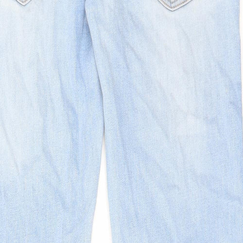 River Island Mens Blue Cotton Straight Jeans Size 32 in L32 in Regular Zip