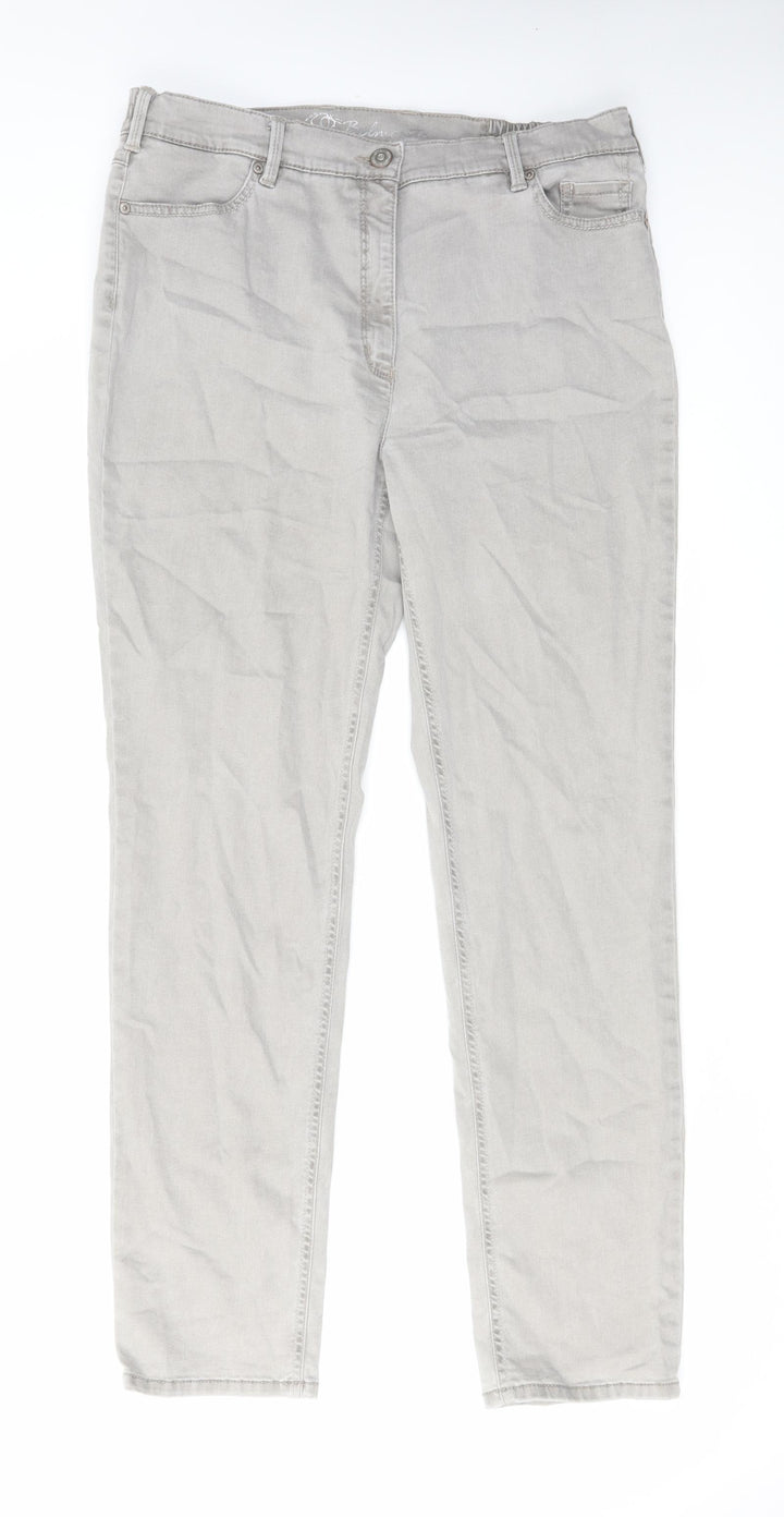 Toni Womens Grey Cotton Skinny Jeans Size 18 L29 in Regular Zip